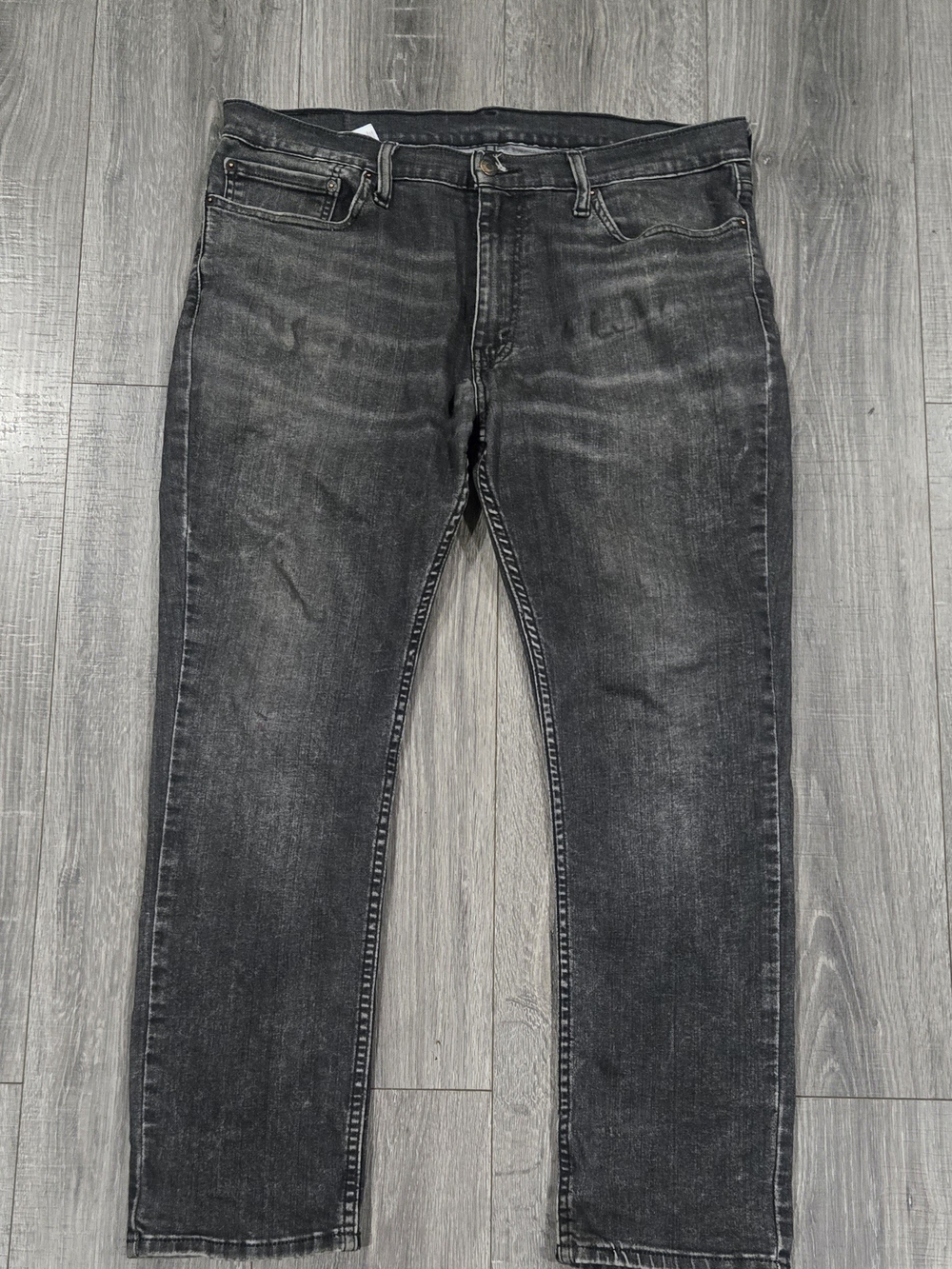 Men's Black Washed Jeans - Classic Straight Fit.#442
